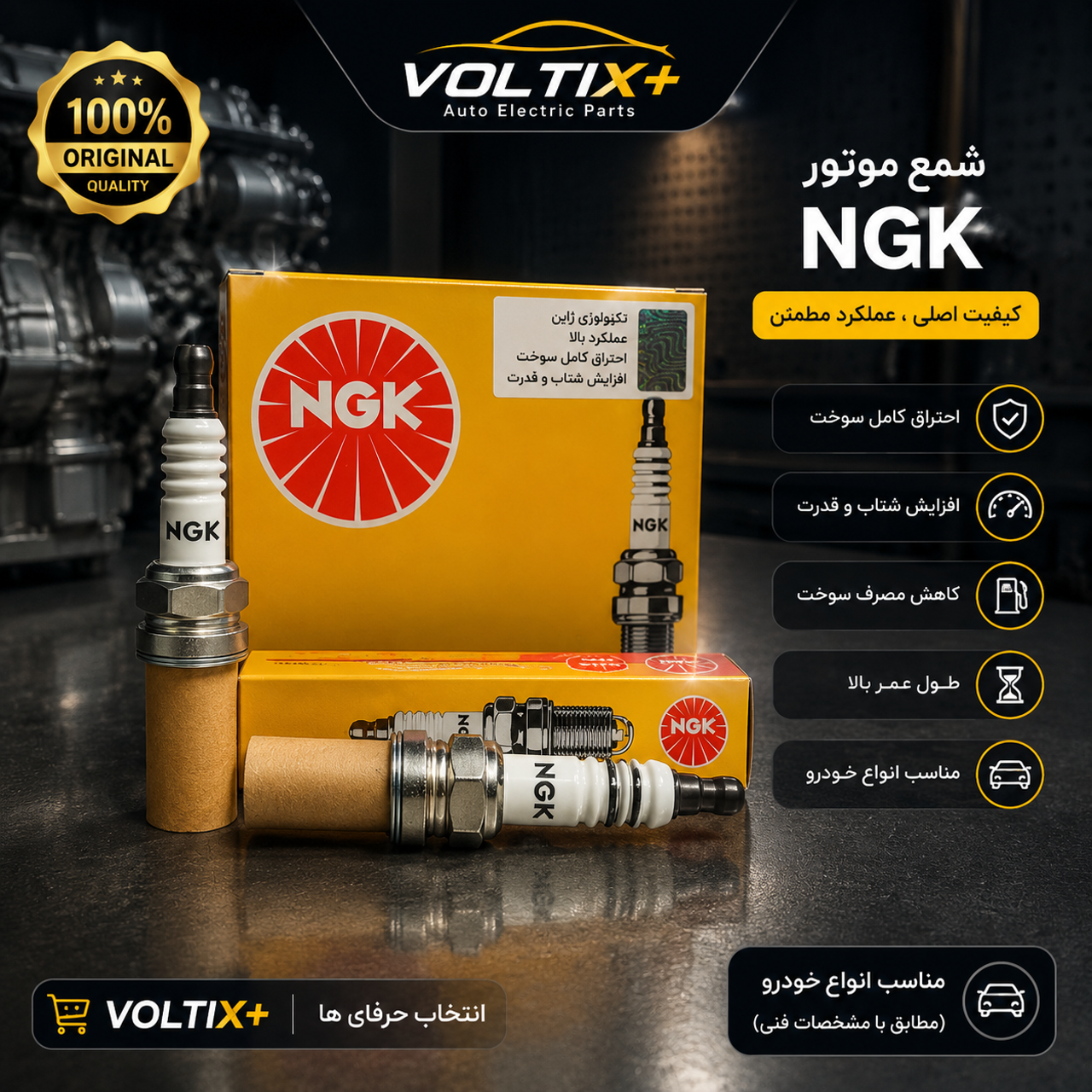شمع موتور پا کوتاه NGK
